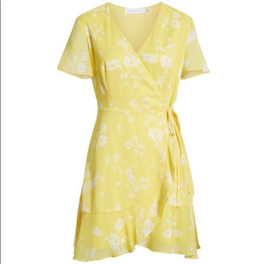 Nordstrom all in favor yellow wrap dress